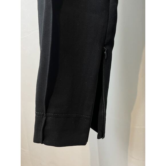 by ANTHROPOLOGIE Petite M PM Pintuck Pleat Flat Front Side Zip Ankle Pants Black - Picture 4 of 9